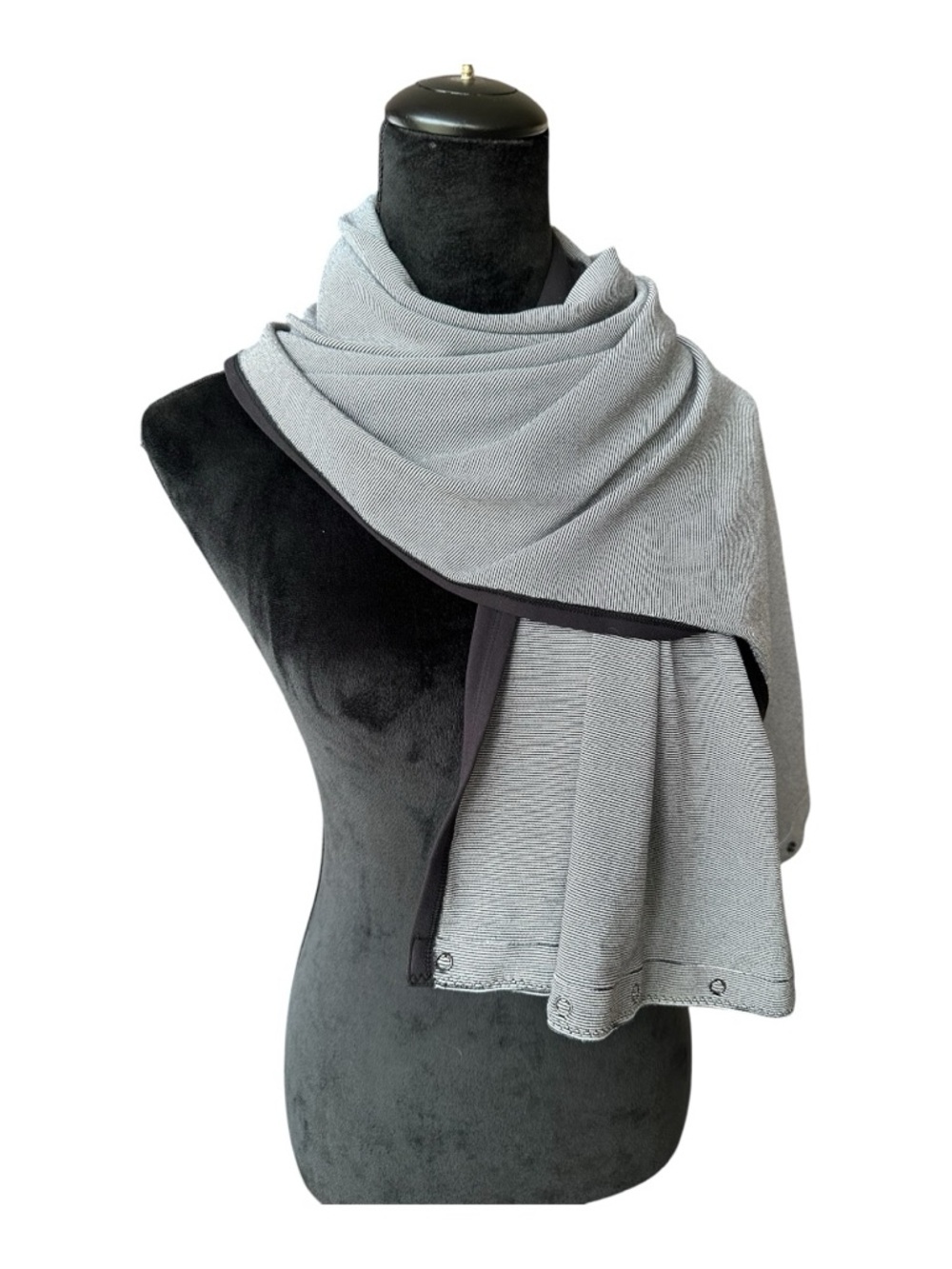 Lululemon Vinyasa Scarf Modal Heathered True Navy Reversible Snap Wrap